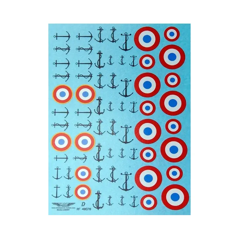 Laatste Kans Sticker FRENCH ROUNDELS WITH ANCHOR Decal