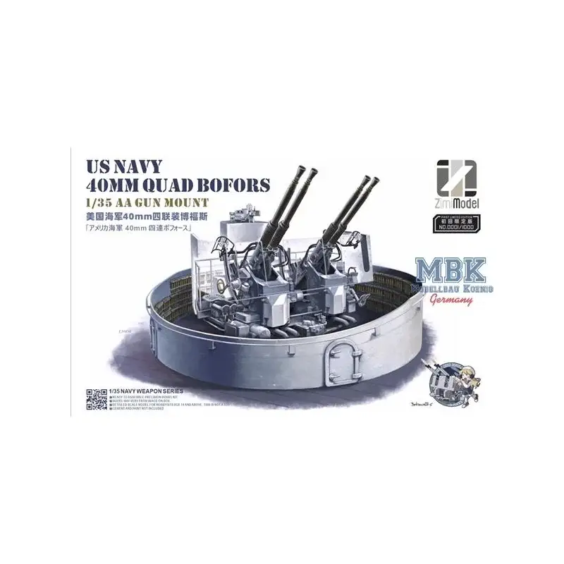 US Navy 40mm Quadruple Bofors Schaalmodel Goedkoop