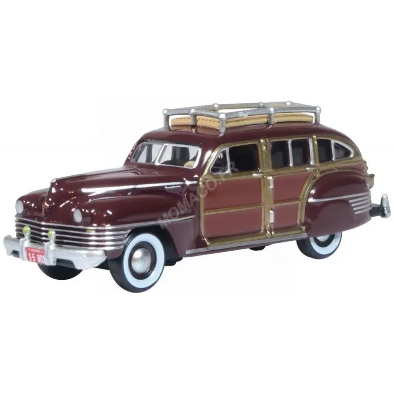 Chrysler t en c woody wagon 1942 bruin Miniatuur Must-Have