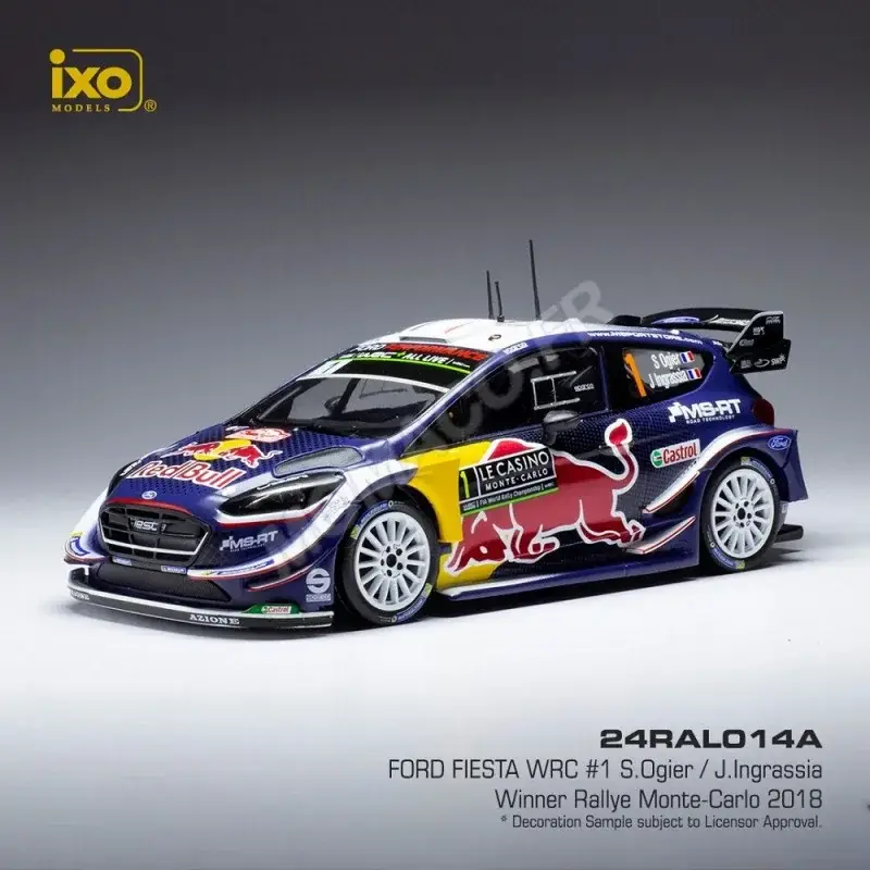Ford fiesta wrc 1 ogier/ingrassia equipe ms sport red bull rally monte carlo 2018 Miniatuur Gereduceerde Prijs