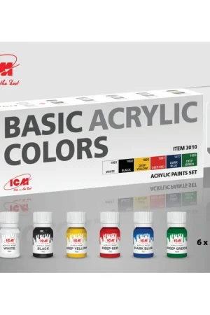 Nieuw Basis Acrylverf Kleuren. Wit Zwart Rood Geel Blauw Groen
