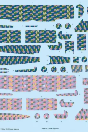 Fokker D.VII 5 kleuren ruit Decal Alleen Vandaag
