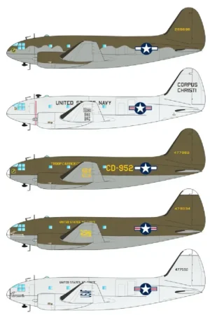 Curtiss C-46 Commando Meerdere militaire markeeropties voor Curtiss C-46 transport. Nu Kopen