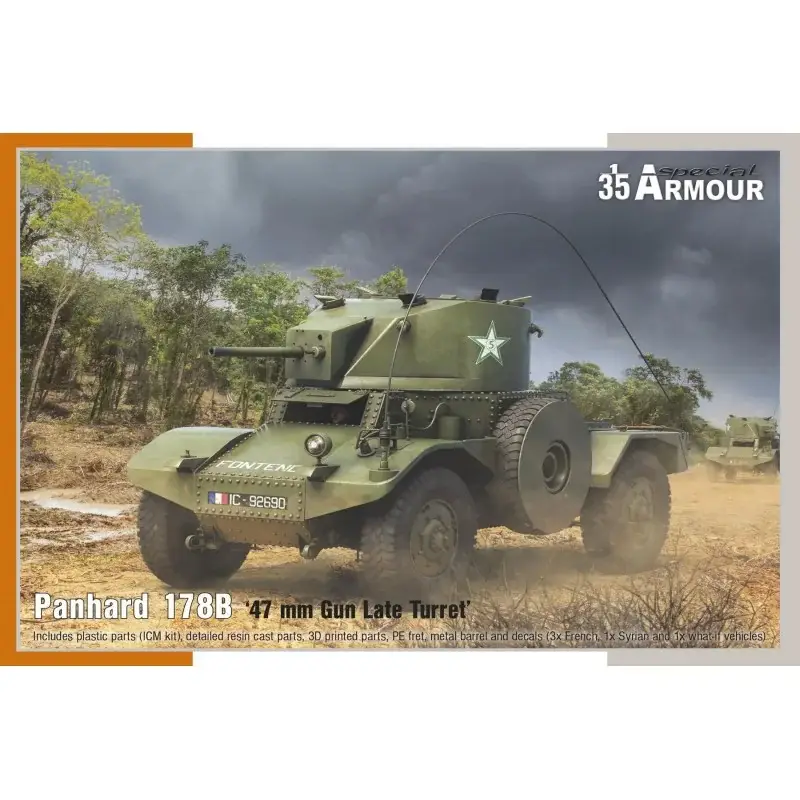 Seizoensaanbieding Panhard 178B '47 mm kanon late toren' na WOII Schaalmodel