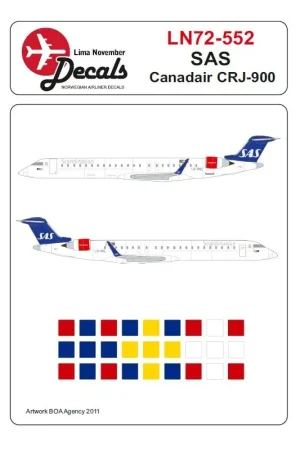Direct Verzonden SAS CRJ900 voor de nieuwe 1/72 kit van BPK. Decal