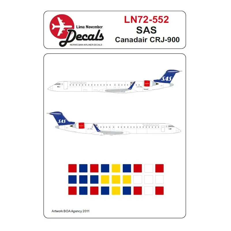 Direct Verzonden SAS CRJ900 voor de nieuwe 1/72 kit van BPK. Decal