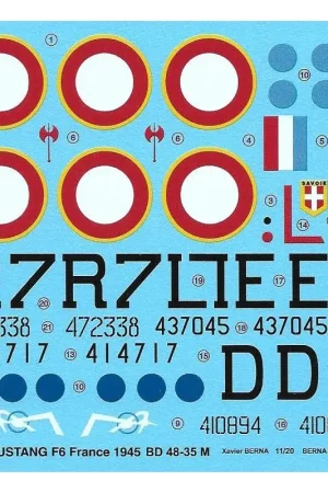 Betrouwbaar Opnieuw gedrukt! Noord-Amerikaanse F-6C/D Mustangs in Franse dienst (4) Decal