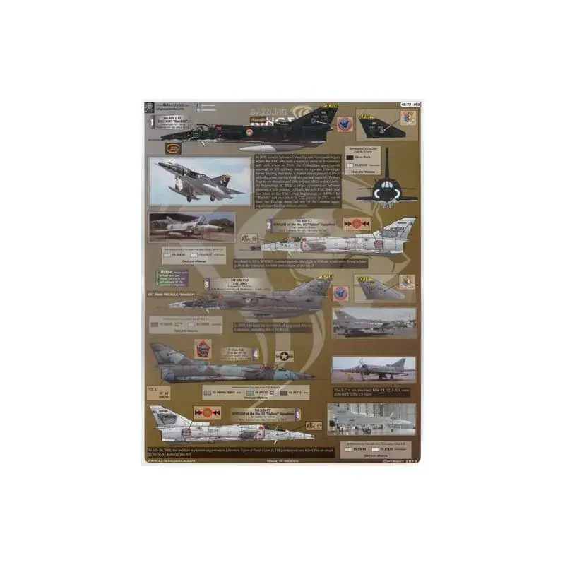 Gratis Retour Schitterende koningen. Kfir C-7, C10, C12, F21-A, Colombia, Sri Lanka, US Navy Decal