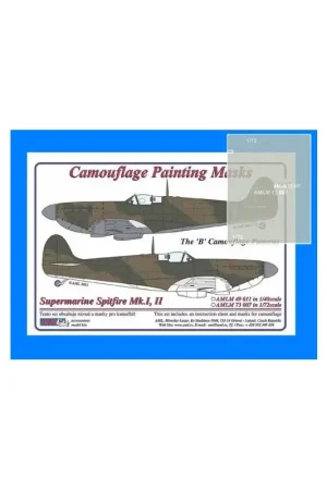 Supermarine Spitfire Mk.I, Mk.II Het 'B'-patroon camouflagepatroon verfmasker (ontworpen voor gebruik met Airfix, AZ Models, Has Voordeelprijs