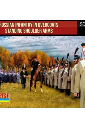 Bestel Nu Russische infanterie in overjassen Staande schouderarmen Napoleontisch Figuren