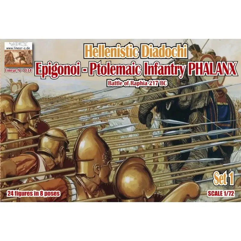 Hellenistische Diadochi Set 1 Ptolemeïsche Infanterie PHALANX Slag bij Raphia 217BC Hete Deal