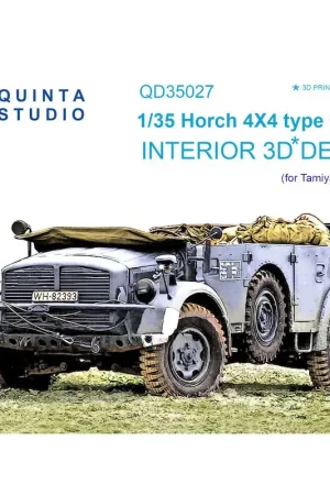 Meest Verkocht Horch 4X4 type 1a 3D-geprint & gekleurd interieur op decalpapier (voor Tamiya kit)