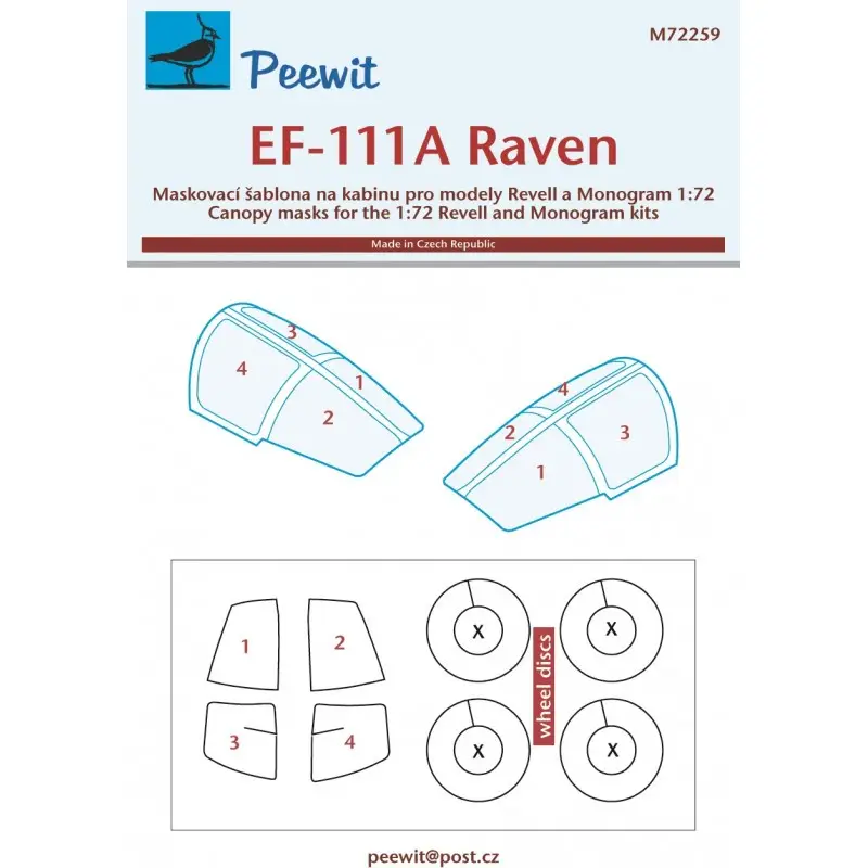Uitverkoop General-Dynamics EF-111A Raven (ontworpen voor gebruik met monogram- en Revell-kits)
