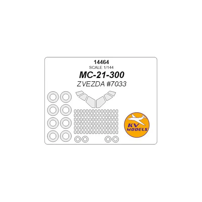 Alleen Vandaag Irkut MC-21-300 luifel + wielen maskers (ontworpen voor gebruik met Zvezda ZVE7033 kits)