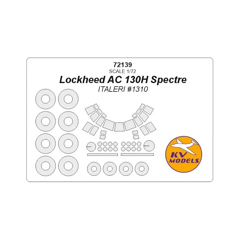 Veilige Betaling Lockheed AC 130H Spectre + wielen maskers (ontworpen voor gebruik met Italeri IT1310 kits)