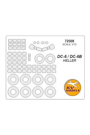 Douglas DC-6 + wielen maskers (ontworpen voor gebruik met Heller HE80315 kits) [DC-6, DC-6B] Finale Uitverkoop