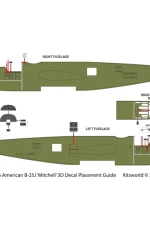 Noord-Amerikaanse B-25J Mitchell (ontworpen voor gebruik met Hasegawa-, Monogram- en Revell-kits) Gereduceerde Prijs