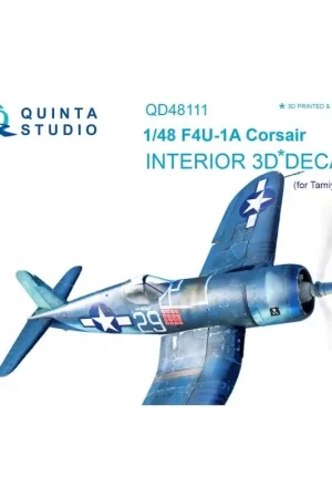 Meest Verkocht Vought F4U-1A Corsair 3D-geprint en gekleurd interieur op decalpapier (ontworpen voor gebruik met Tamiya-kits)