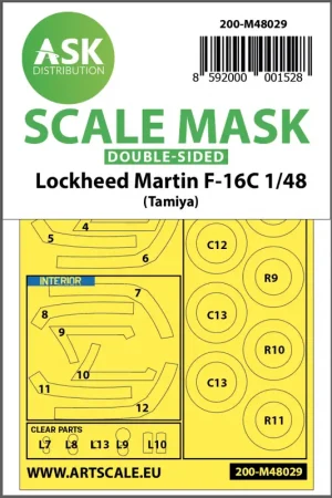 Lockheed-Martin F-16C-wielen en luifelmaskers (binnen en buiten) k (ontworpen om te worden gebruikt met Tamiya-kits) Speciale Aanbieding