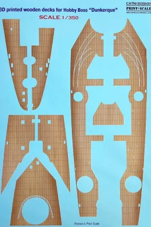 Dagaanbieding Houten dekken Dunkerque Franse marine slagschip 3D350-001 / 3D geprinte houten dekken voor Hobby Boss "Dunkerque"