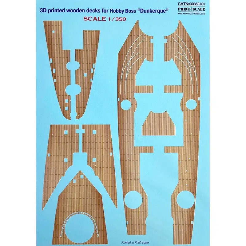 Dagaanbieding Houten dekken Dunkerque Franse marine slagschip 3D350-001 / 3D geprinte houten dekken voor Hobby Boss "Dunkerque"