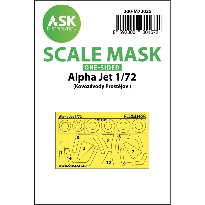 Alpha Jet Kabuki verfmasker voor wielen en luifel (alleen buiten) (ontworpen voor gebruik met Kovozavody Prostejov-kits) Bestseller