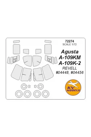 Agusta A-109K-2 / A-109KM+ velgenmaskers (ontworpen voor gebruik met REVELL-kits RV4448, RV4456) [A-109K-2, A-109KM] Direct Beschikbaar
