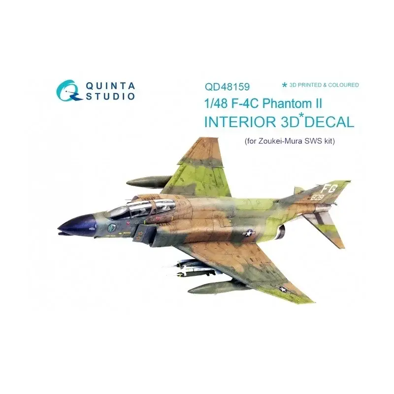 Exclusieve Aanbieding Sticker McDonnell F-4С Phantom 3D-geprint en gekleurd interieur op decalpapier (ontworpen voor gebruik met Zoukei-Maru ZM SWS-ki