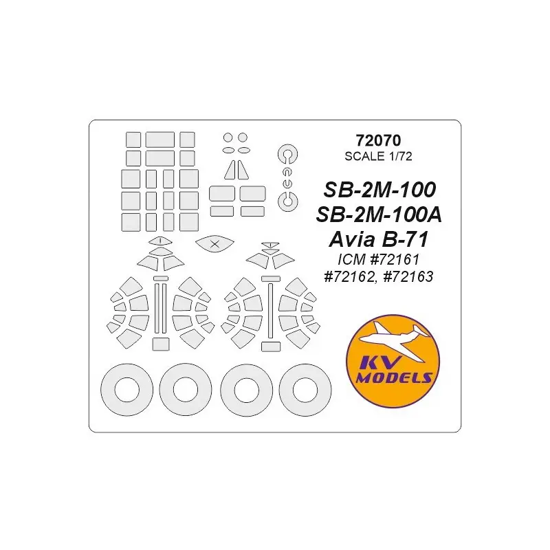 Tupolev SB-2, Avia B-71 + wielenmaskers (ontworpen voor gebruik met ICM-kits) 72161, 72162, 72163) [SB-2М-100, SB-2М-100А, Avia Bestel Nu