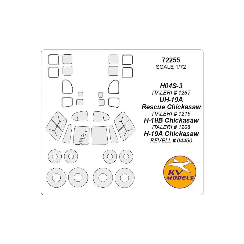 Sikorsky H046-3 Horse / H-19 Chickasaw / S-55 + wielenmaskers (ontworpen om te worden gebruikt met ITALERI-kits, REVELL-kits) [H Shop Nu