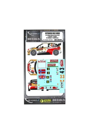 Bestseller Citroen ds3 wrc monte carlo 2014 Decal