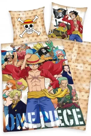 One Piece Crew beddengoedset 135 x 200 cm / 80 x 80 cm Nieuw