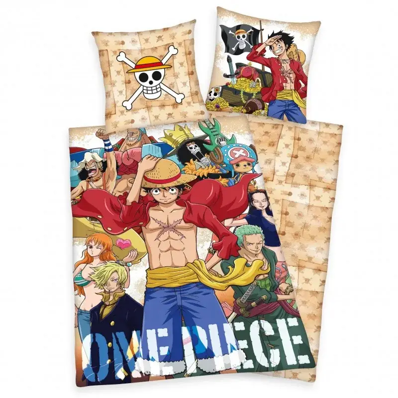 One Piece Crew beddengoedset 135 x 200 cm / 80 x 80 cm Nieuw