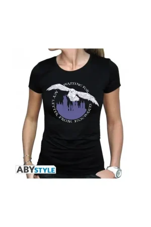 Actieprijs HARRY POTTER - T-shirt Hedwig dames SS zwart - basic