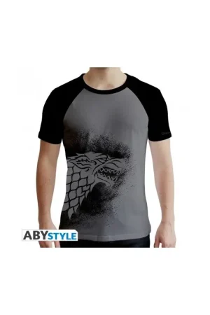 GAME OF THRONES - T-shirt Stark man MC grijs & zwart - premium Fabrieksprijs