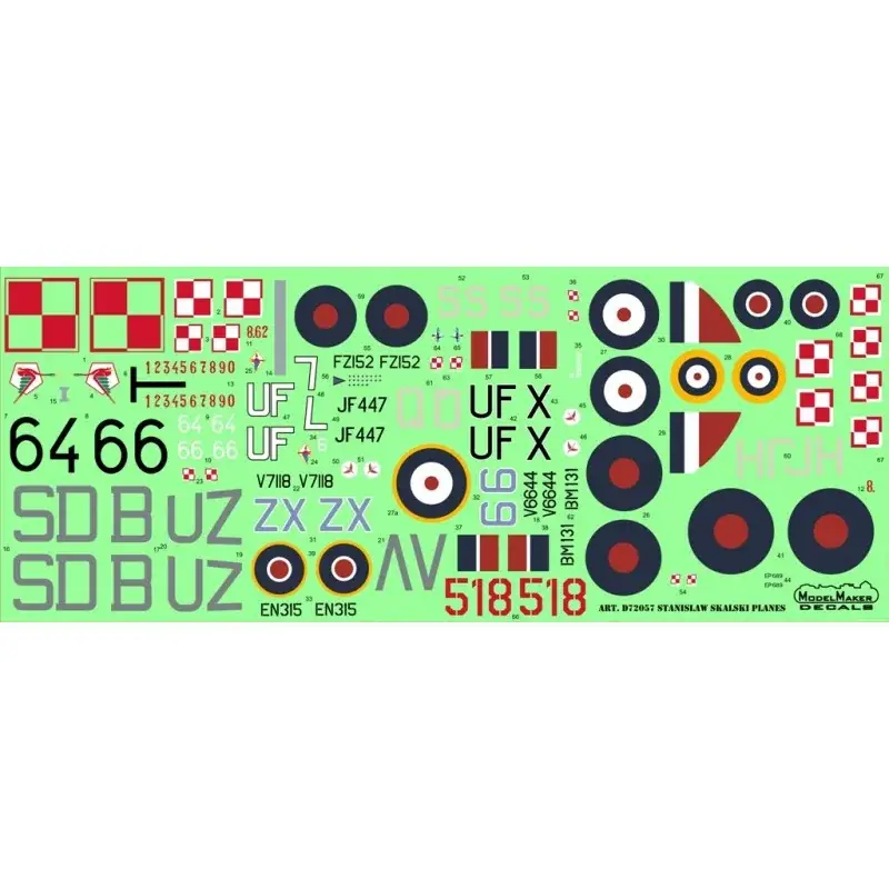 Stanislaw Skalski-vliegtuigen Decal Direct Beschikbaar
