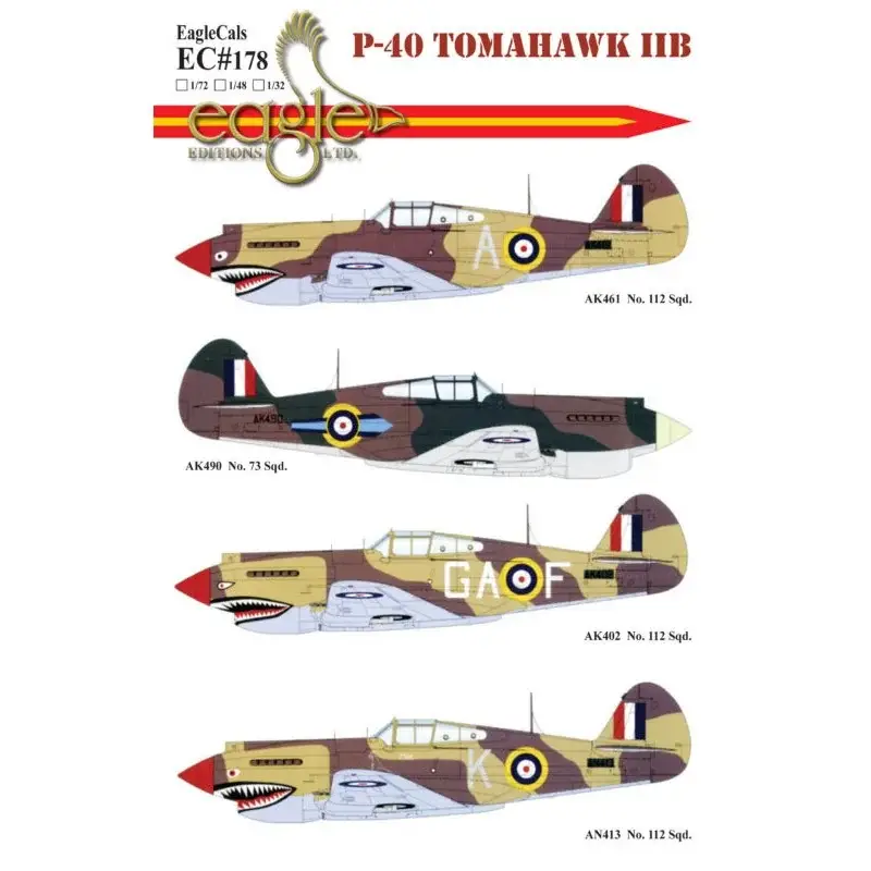 Curtiss P-40 Tomahawk IIB Decal Flitsaanbieding