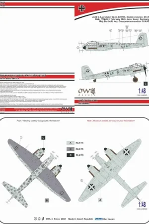 Junkers Ju-88G-6 (Ney) D5+AF (IV./NJG 3) Decal Koop Vandaag