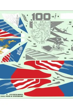 Tsjechische Gripen 100 jaar luchtvaart / NTM 2018 Decal Uitverkoop