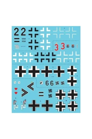 Messerschmitt Bf-109/HA-1112 Airshow Star-stickers uit de jaren 90 Decal Korting