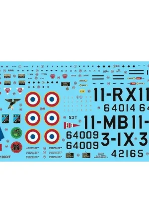 Herdrukte Noord-Amerikaanse F-100D Franse 11-MB (1 schema). & F-100F 11-RX, 3-IX (2 schema's) Finale Uitverkoop