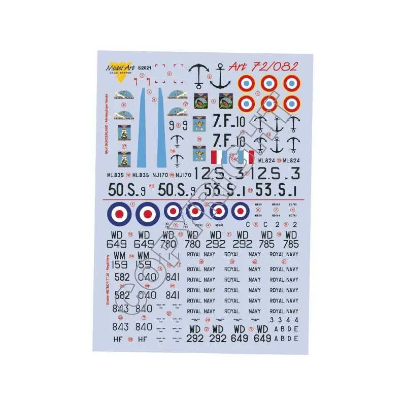 Flitsaanbieding Koninklijke Marine: Gloster METEOR TT.20 - 728 NAS (Hal Far), Airwork FRU (776 FRU Decal