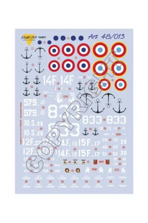 Exclusieve Aanbieding Aéronautique Navale:Vought AU-1 & FaU-7 CORSAIR - Flottielje 12F Decal