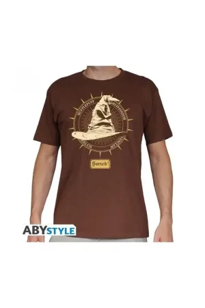 HARRY POTTER - Heren T-shirt "Choixpeau" SS Bruin - basic Goedkoop