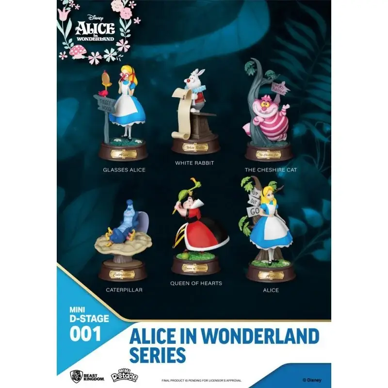 Express Levering Alice in Wonderland pak van 6 Mini Diorama Stage beeldjes 10 cm Figuurtje