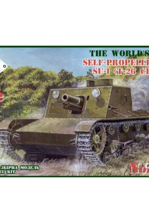 Dagaanbieding SU-1 (T-26 chassis) zelfrijdend kanon, rubberen rupsbanden Schaalmodel
