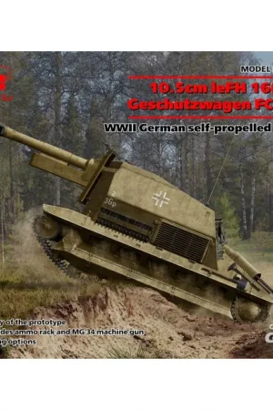 10.5cm leFH 16(Sf)auf Geschutzwagen FCM36(f), WWII Duitse zelfrijdende houwitser Betaalbaar