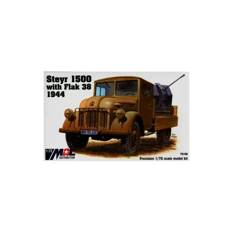 Steyr 1500 vrachtwagen met Flak 38 Schaalmodel Gratis Retour