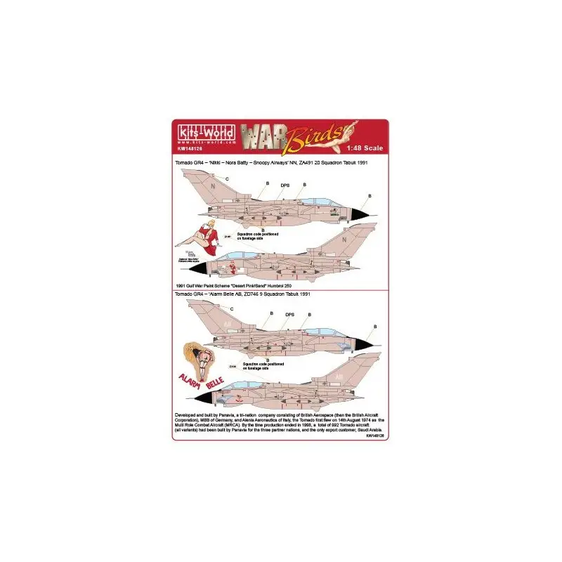 Sticker Woestijnstorm Panavia Tornado GR.4 Decal Direct Verzonden