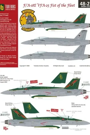 Sticker Boeing F/A-18E VFA-25 Fist of the Fleet Decal Direct Beschikbaar